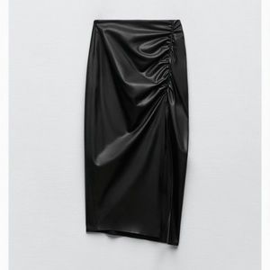 Black leather Zara skirt